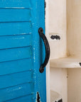 Beautiful wooden blue/white shabby chic wall cabinet - vivahabitat.com