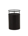 Bovall Side Table - Black / Clear glass ⌀37 - vivahabitat.com