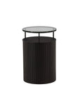 Bovall Side Table - Black / Clear glass ⌀37 - vivahabitat.com