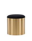Puff - Stool ø45 - Black / Shiny Brass - vivahabitat.com
