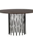 Stone round Dining Table - Black / Mocca Veneer - vivahabitat.com