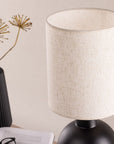 Vind Mysterna Table Lamp - Black / Fabric Beige - vivahabitat.com