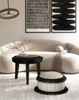 Boho Modern Japandi Design Pouf - Soft Fabric