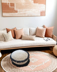Boho Modern Japandi Design Pouf - Soft Fabric