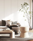 Japandi Side Table or Stool - Alya - Rattan