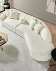 133" Japandi Style Luxury Modern Boucle Fabric Curvy Sectional Couch -USA only- - vivahabitat.com