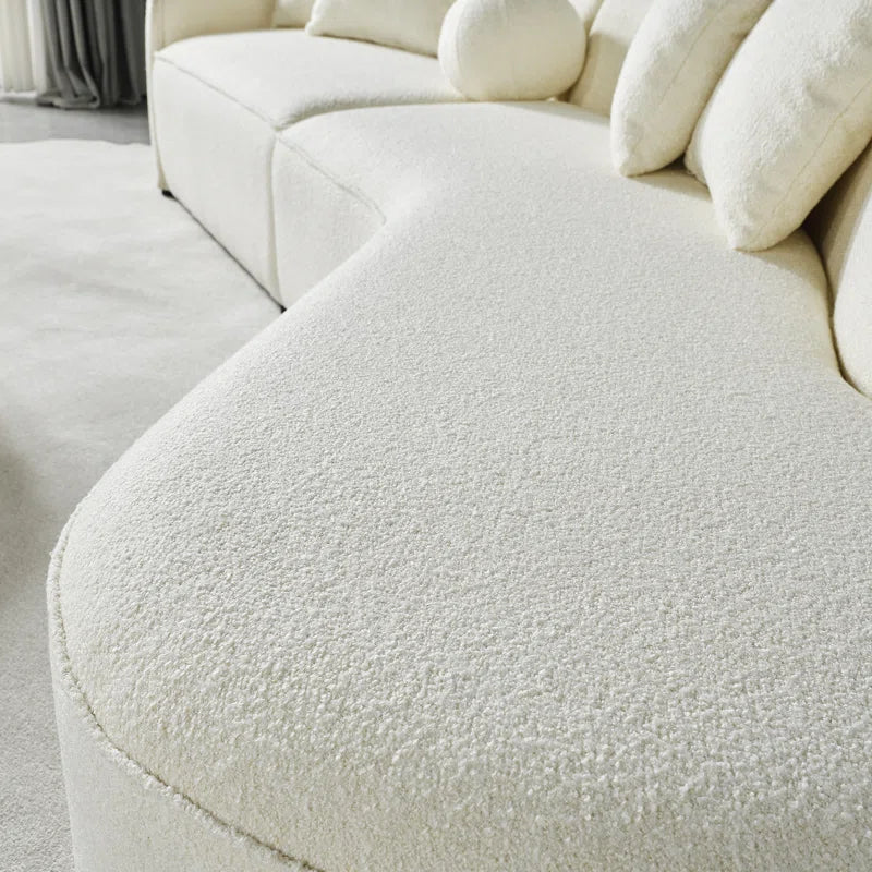 133&quot; Japandi Style Luxury Modern Boucle Fabric Curvy Sectional Couch -USA only- - vivahabitat.com