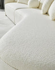 133" Japandi Style Luxury Modern Boucle Fabric Curvy Sectional Couch -USA only- - vivahabitat.com