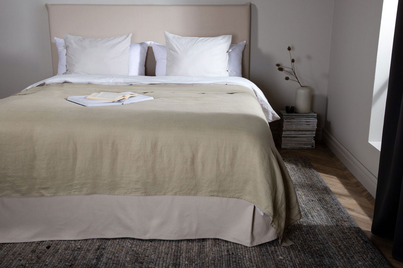 Venture Home Milo Bedspread Linen - Beige / - 260*180 - vivahabitat.com