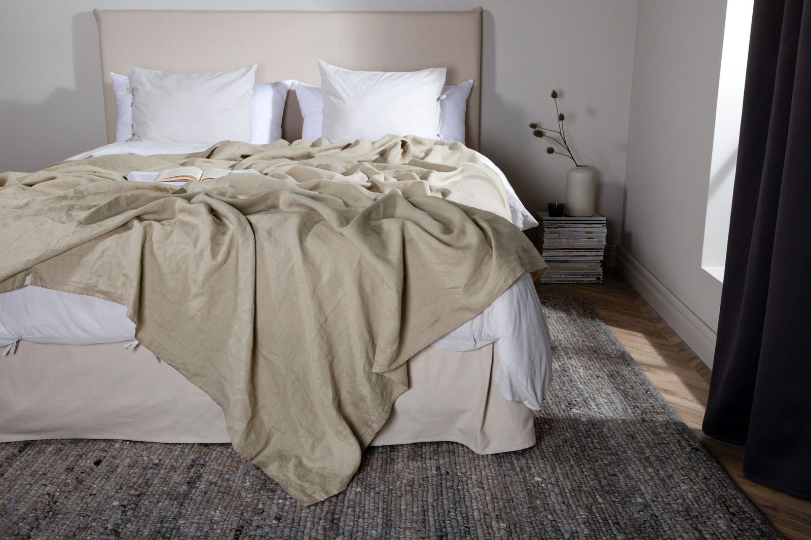 Venture Home Milo Bedspread Linen - Beige / - 260*180 - vivahabitat.com