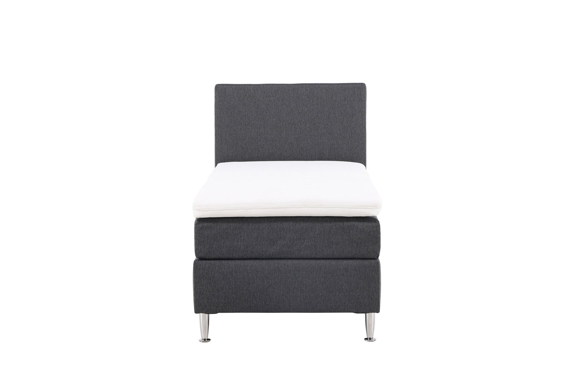 Venture Home Toledo Bed 90*200 - Matte Silver / Dark grey Fabric Lino 12 - vivahabitat.com