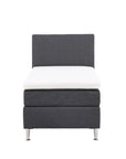 Venture Home Toledo Bed 90*200 - Matte Silver / Dark grey Fabric Lino 12 - vivahabitat.com