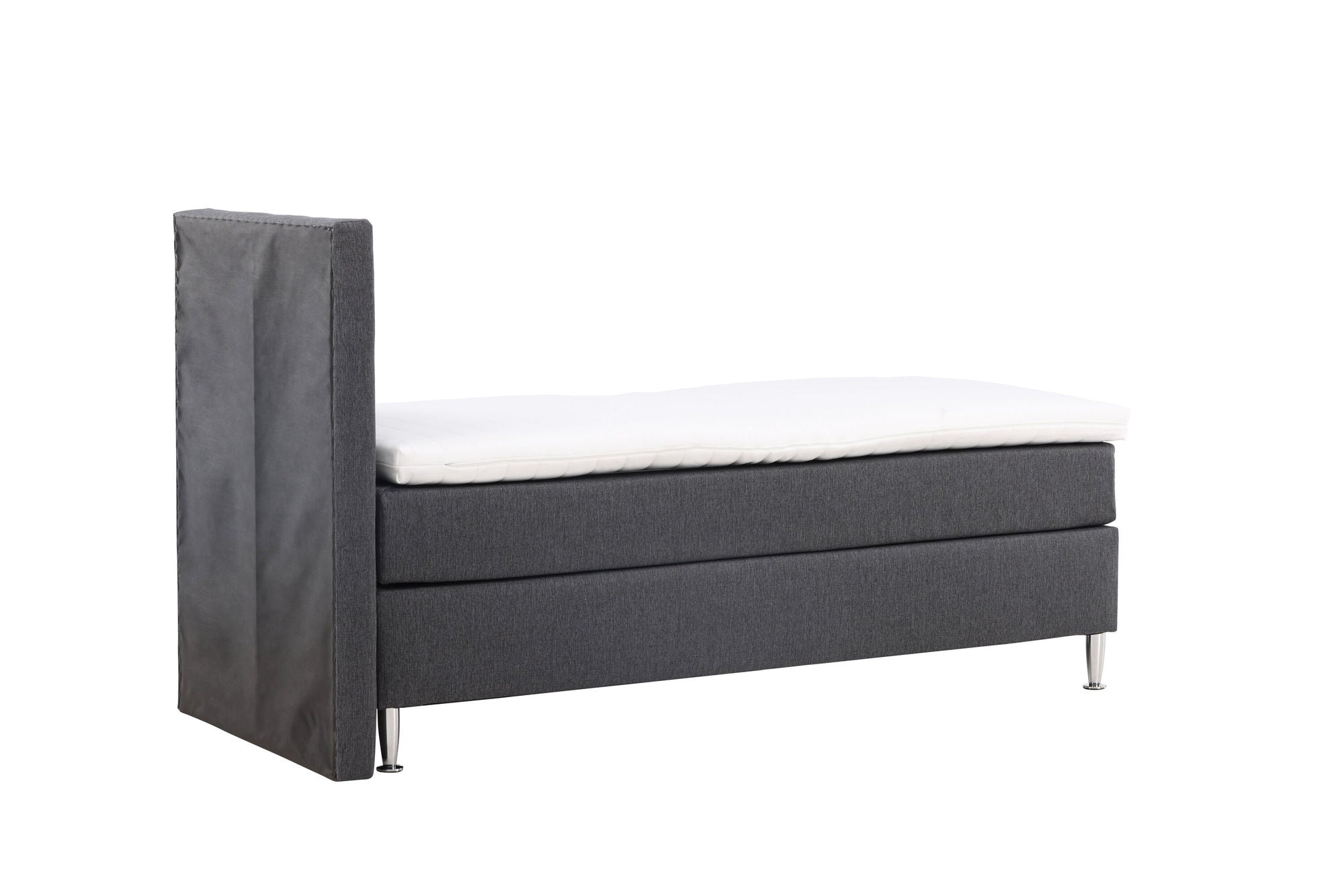 Venture Home Toledo Bed 90*200 - Matte Silver / Dark grey Fabric Lino 12 - vivahabitat.com