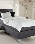 Venture Home Toledo Bed 90*200 - Matte Silver / Dark grey Fabric Lino 12 - vivahabitat.com