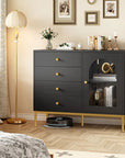 37.7'' Wide 1-Door Accent Cabinet with 4 Drawers - USA Shipping only - vivahabitat.com