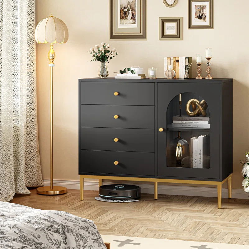 37.7&#39;&#39; Wide 1-Door Accent Cabinet with 4 Drawers - USA Shipping only - vivahabitat.com