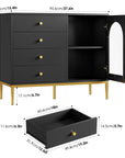 37.7'' Wide 1-Door Accent Cabinet with 4 Drawers - USA Shipping only - vivahabitat.com