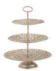 3 Level Cake Stand Coral Metal Champagne color - vivahabitat.com