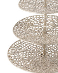 3 Level Cake Stand Coral Metal Champagne color - vivahabitat.com