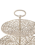 3 Level Cake Stand Coral Metal Champagne color - vivahabitat.com