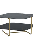 Venture Home un-line Sofa Table Brushed Brass/Smoked Glass/black Glass Marble - vivahabitat.com