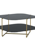 Venture Home un-line Sofa Table Brushed Brass/Smoked Glass/black Glass Marble - vivahabitat.com