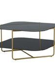 Venture Home un-line Sofa Table Brushed Brass/Smoked Glass/black Glass Marble - vivahabitat.com