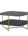 Venture Home un-line Sofa Table Brushed Brass/Smoked Glass/black Glass Marble - vivahabitat.com