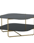 Venture Home un-line Sofa Table Brushed Brass/Smoked Glass/black Glass Marble - vivahabitat.com