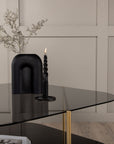 Venture Home un-line Sofa Table Brushed Brass/Smoked Glass/black Glass Marble - vivahabitat.com