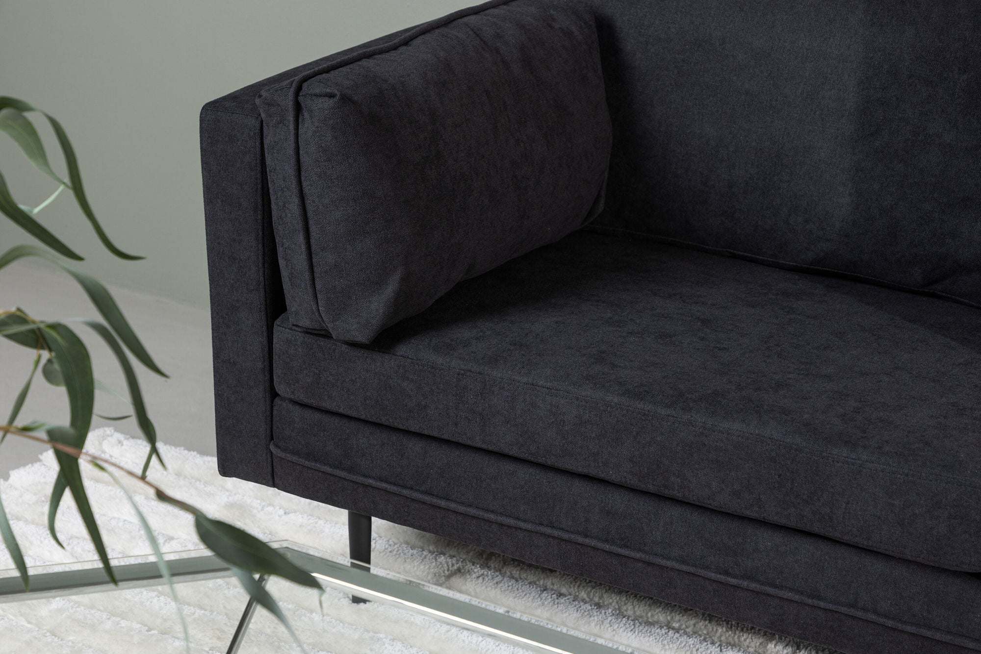 Venture Home Boom Sofa - Black / Black Fabric / linen - vivahabitat.com