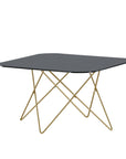 Venture Home Tristar Coffee Table - Brushed Brass / Black glass Marble - vivahabitat.com