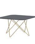 Venture Home Tristar Coffee Table - Brushed Brass / Black glass Marble - vivahabitat.com