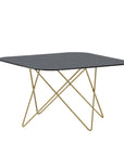 Venture Home Tristar Coffee Table - Brushed Brass / Black glass Marble - vivahabitat.com