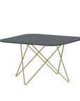 Venture Home Tristar Coffee Table - Brushed Brass / Black glass Marble - vivahabitat.com