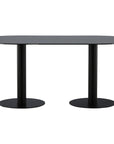 Venture Home Pillan Oval Dining Table - Black / Black Glass Marble - vivahabitat.com