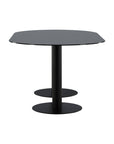 Venture Home Pillan Oval Dining Table - Black / Black Glass Marble - vivahabitat.com