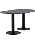 Venture Home Pillan Oval Dining Table - Black / Black Glass Marble - vivahabitat.com