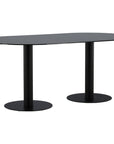 Venture Home Pillan Oval Dining Table - Black / Black Glass Marble - vivahabitat.com