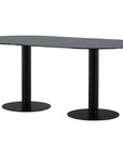 Venture Home Pillan Oval Dining Table - Black / Black Glass Marble - vivahabitat.com