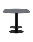 Venture Home Pillan Oval Dining Table - Black / Black Glass Marble - vivahabitat.com