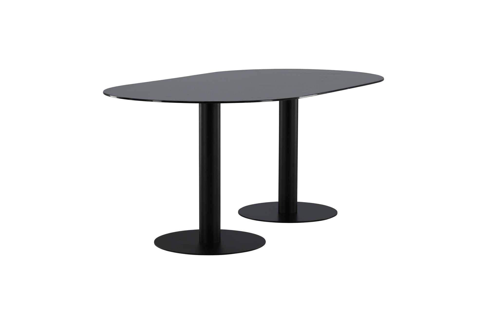 Venture Home Pillan Oval Dining Table - Black / Black Glass Marble - vivahabitat.com