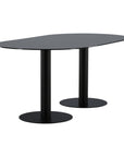 Venture Home Pillan Oval Dining Table - Black / Black Glass Marble - vivahabitat.com