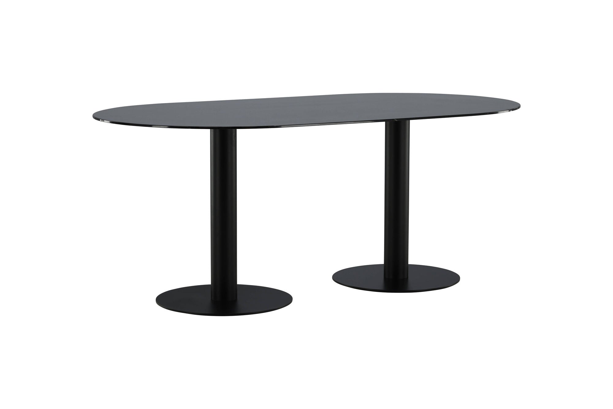 Venture Home Pillan Oval Dining Table - Black / Black Glass Marble - vivahabitat.com