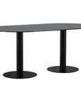 Venture Home Pillan Oval Dining Table - Black / Black Glass Marble - vivahabitat.com