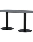 Venture Home Pillan Oval Dining Table - Black / Black Glass Marble - vivahabitat.com