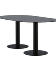 Venture Home Pillan Oval Dining Table - Black / Black Glass Marble - vivahabitat.com