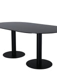 Venture Home Pillan Oval Dining Table - Black / Black Glass Marble - vivahabitat.com