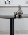 Venture Home Pillan Oval Dining Table - Black / Black Glass Marble - vivahabitat.com