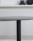 Venture Home Pillan Oval Dining Table - Black / Black Glass Marble - vivahabitat.com